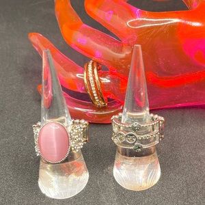 Set of 3 Stretch Elastic Statement rings